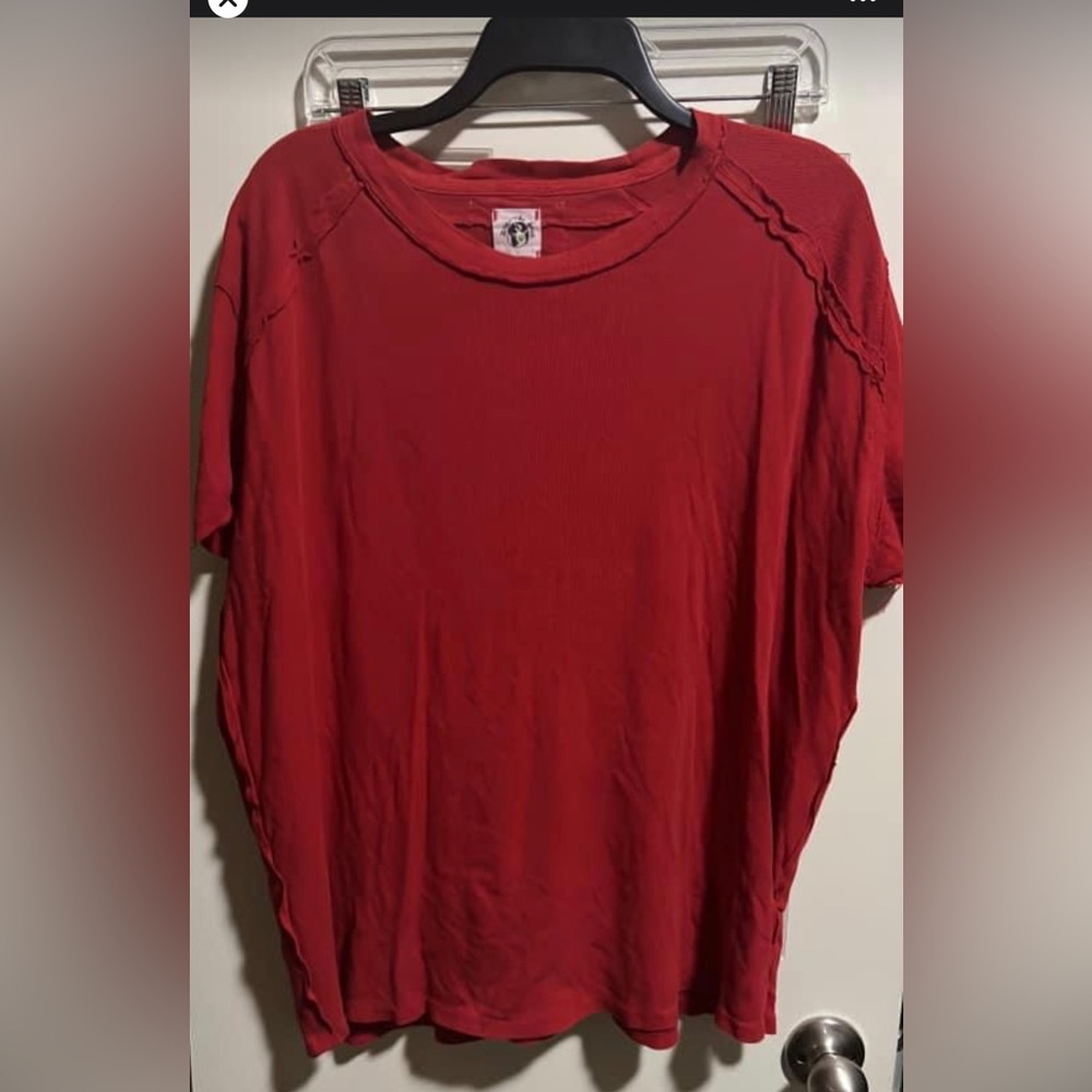 Red Free People ribbed top